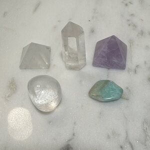 Crystal Gemstone Set - Clear, Purple, Green